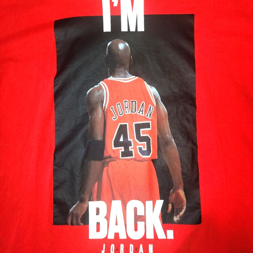 Nike Air Jordan 2015 T-Shirt Red Michael Jordan 45 I’m Back Size XXL Rare